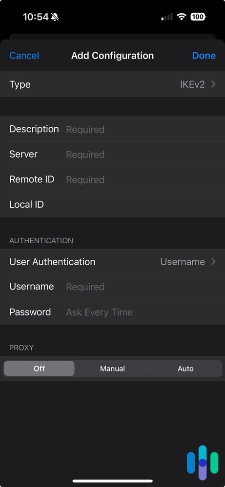 Adding a VPN Configuration on iOS Adding a VPN Configuration on iOS