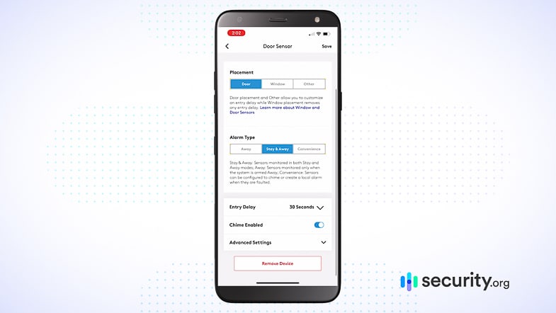 Blue by ADT App – Entry Sensor Settings Blue by ADT App - Entry Sensor Settings