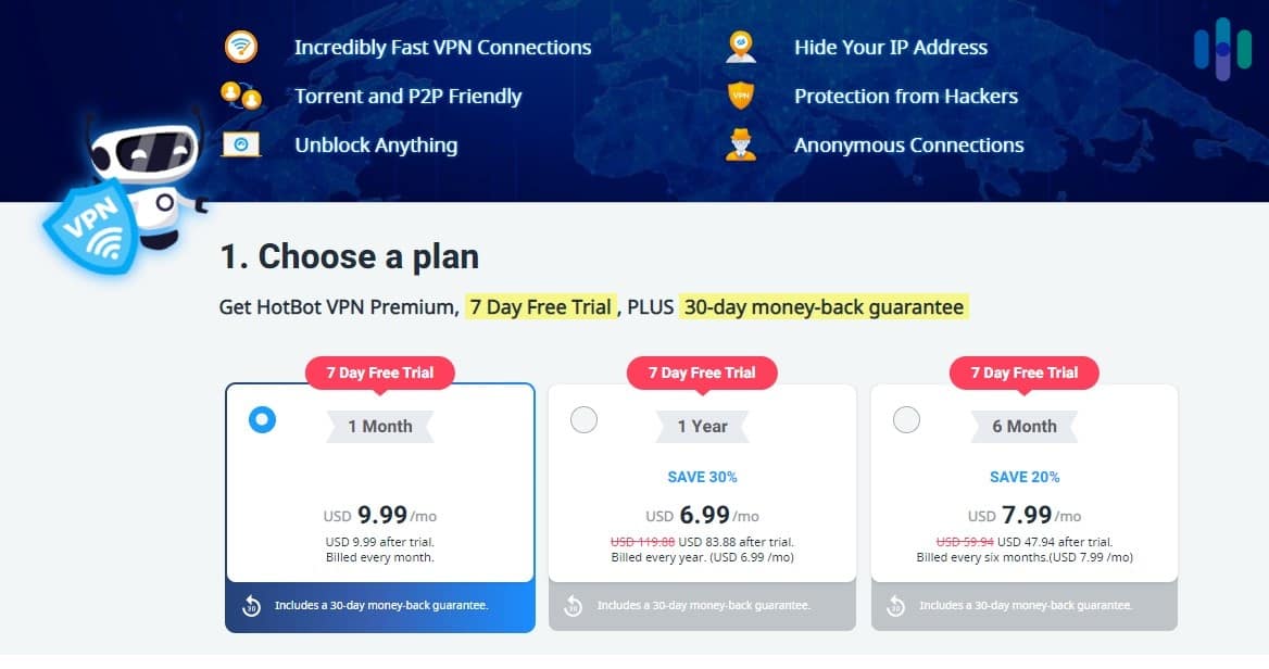 HotBot VPN plans and pricing HotBot VPN plans and pricing