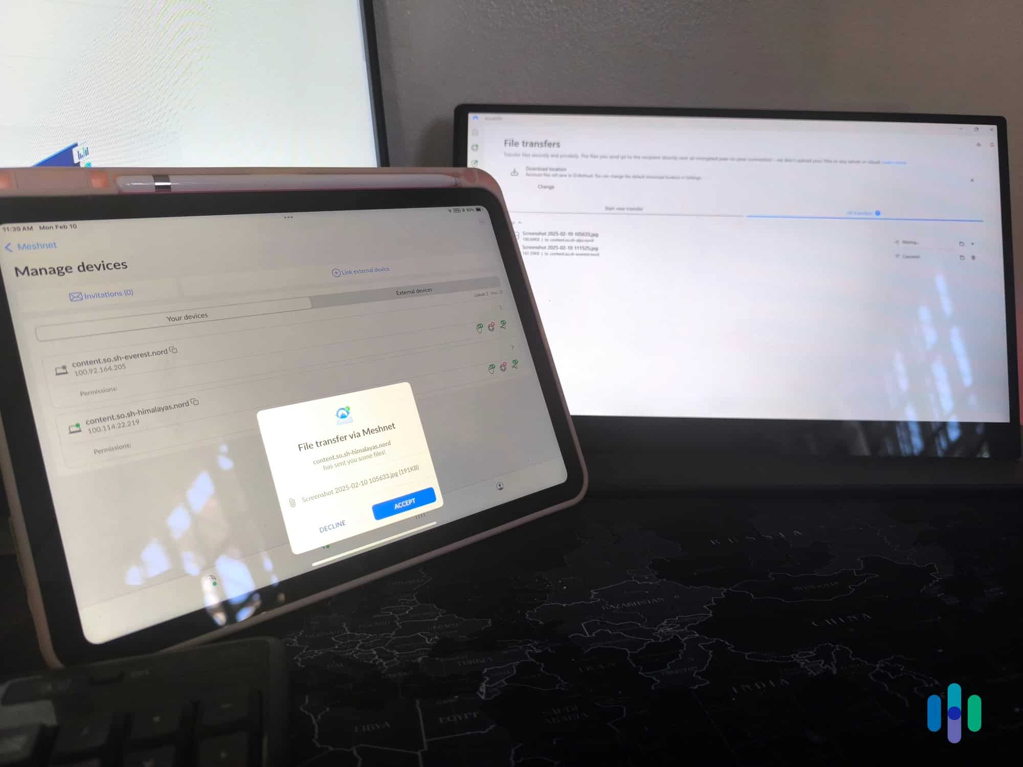 Meshnet has made it easy to securely transfer files from one device to another, as long as they are a part of a virtual LAN “Meshnet” has made it easy to securely transfer files from one device to another, as long as they are a part of a virtual LAN