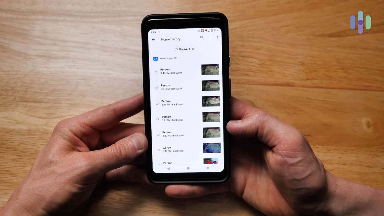 Google Home App – Event History Google Home App - Event History