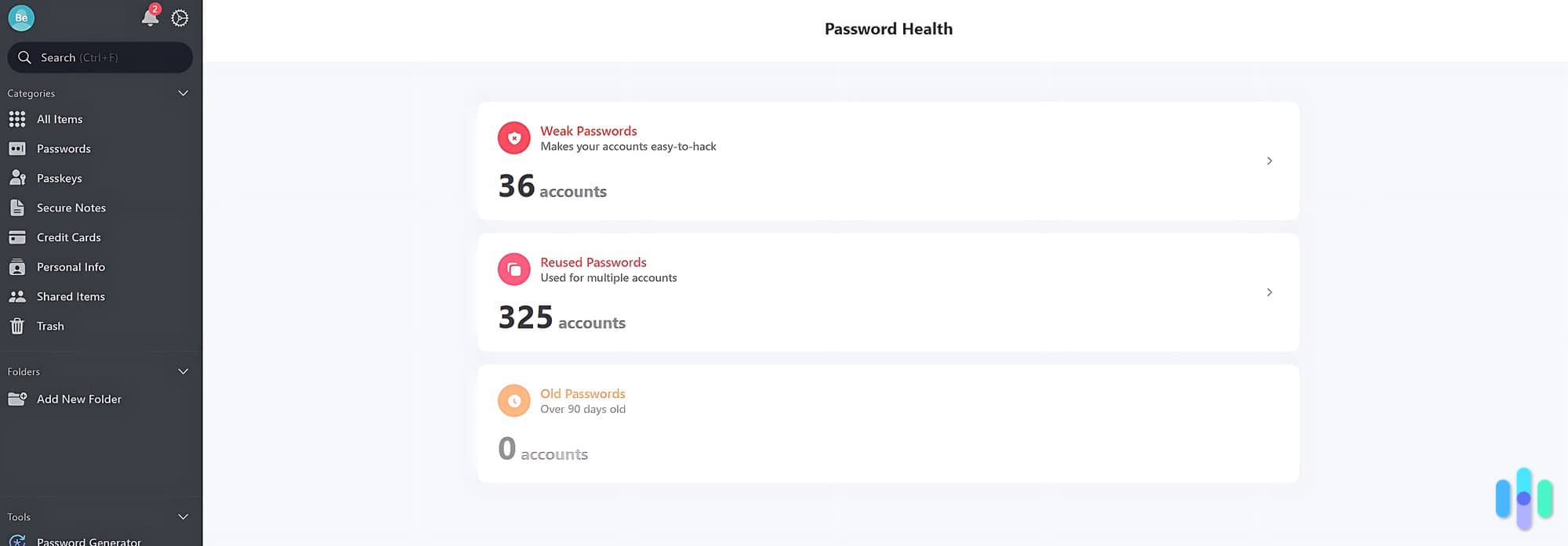 A password manager can help you monitor your password health and update old or reused passwords. A password manager can help you monitor your password health and update old or reused passwords.