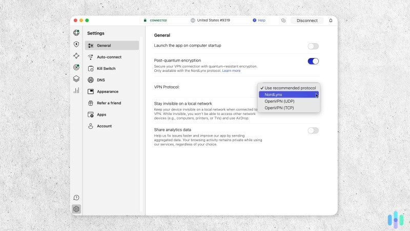 NordVPN protocols on macOS We got great value from NordVPN. largely due to their extensive list of features and customizable settings