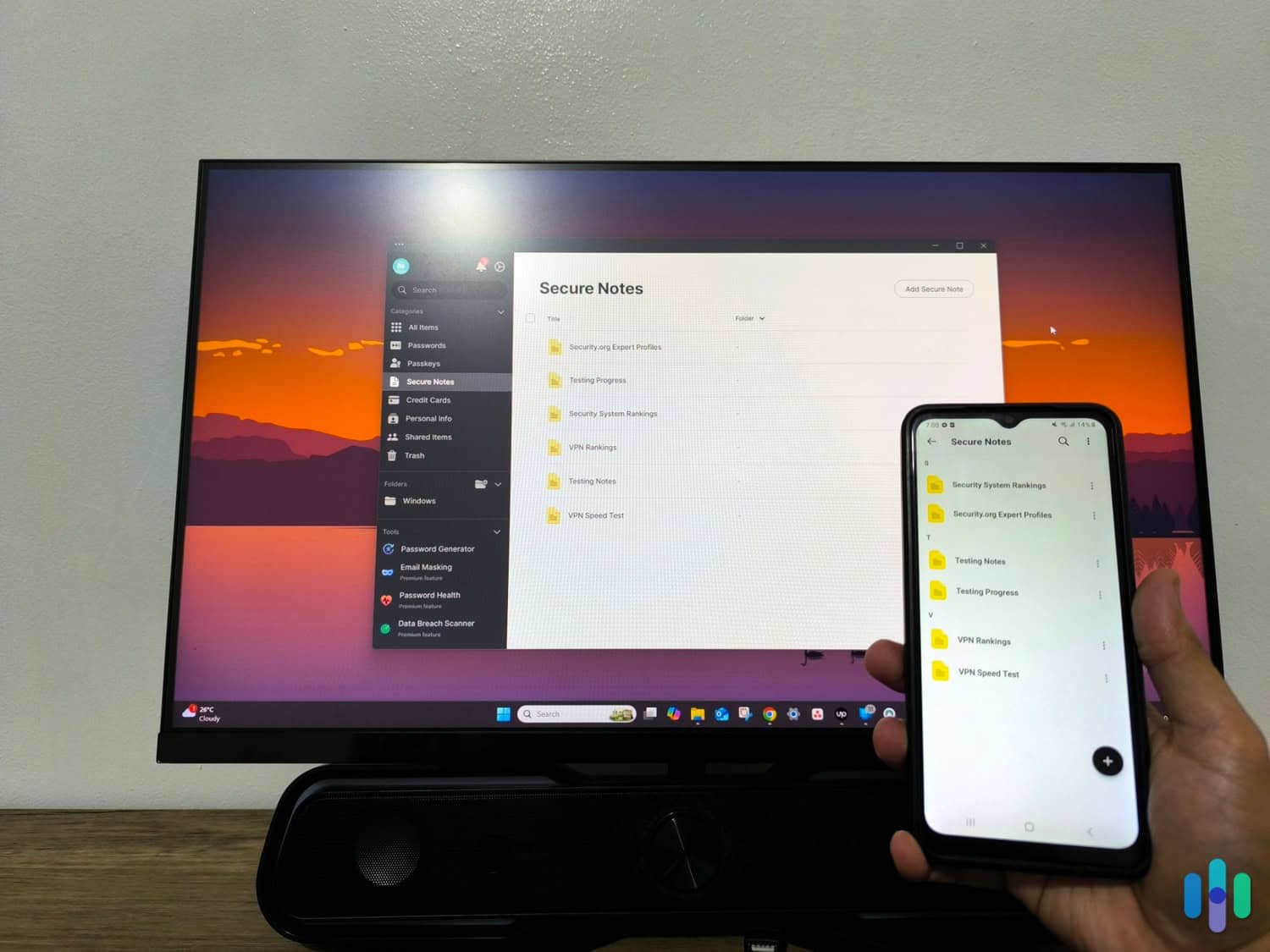 Passwords and notes are securely synced across all your devices Passwords and notes are securely synced across all your devices