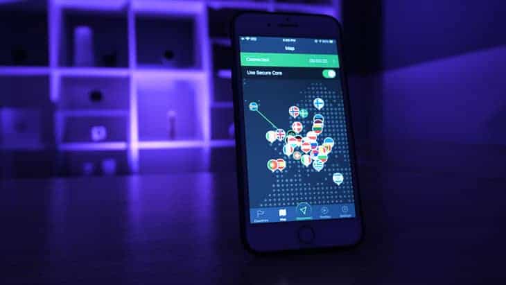 ProtonVPN App on iPhone ProtonVPN App on iPhone