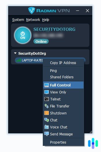 Radmin VPN virtual LAN features Radmin VPN virtual LAN features