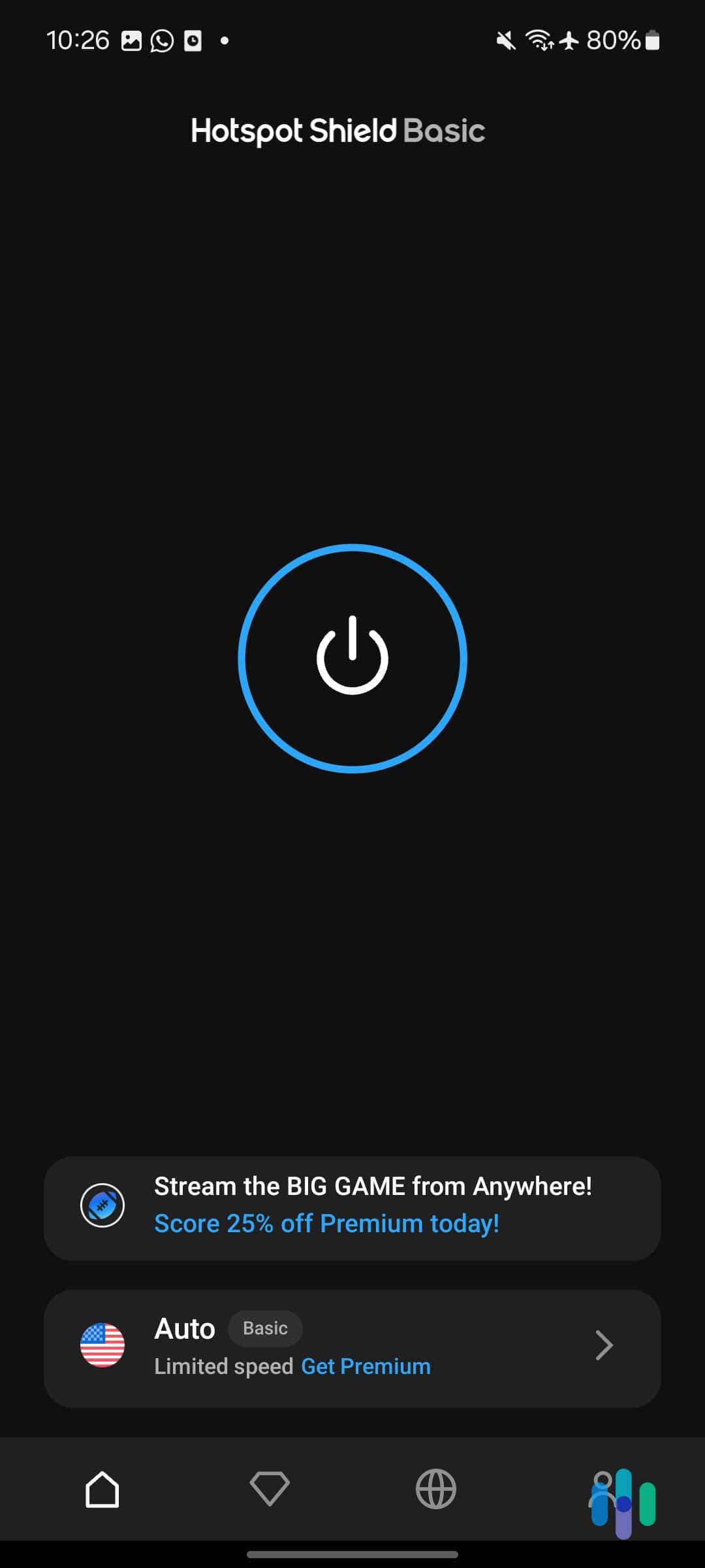 While we used Hotspot Shield’s ad-supported connection, they limited our connection speed to 2 Mbps. While we used Hotspot Shield’s ad-supported connection, they limited our connection speed to 2 Mbps.