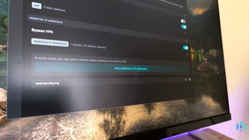Surfshark’s split tunneling lets you add websites and IP addresses that can bypass the VPN connection Surfshark's split tunneling lets you add websites and IP addresses that can bypass the VPN connection