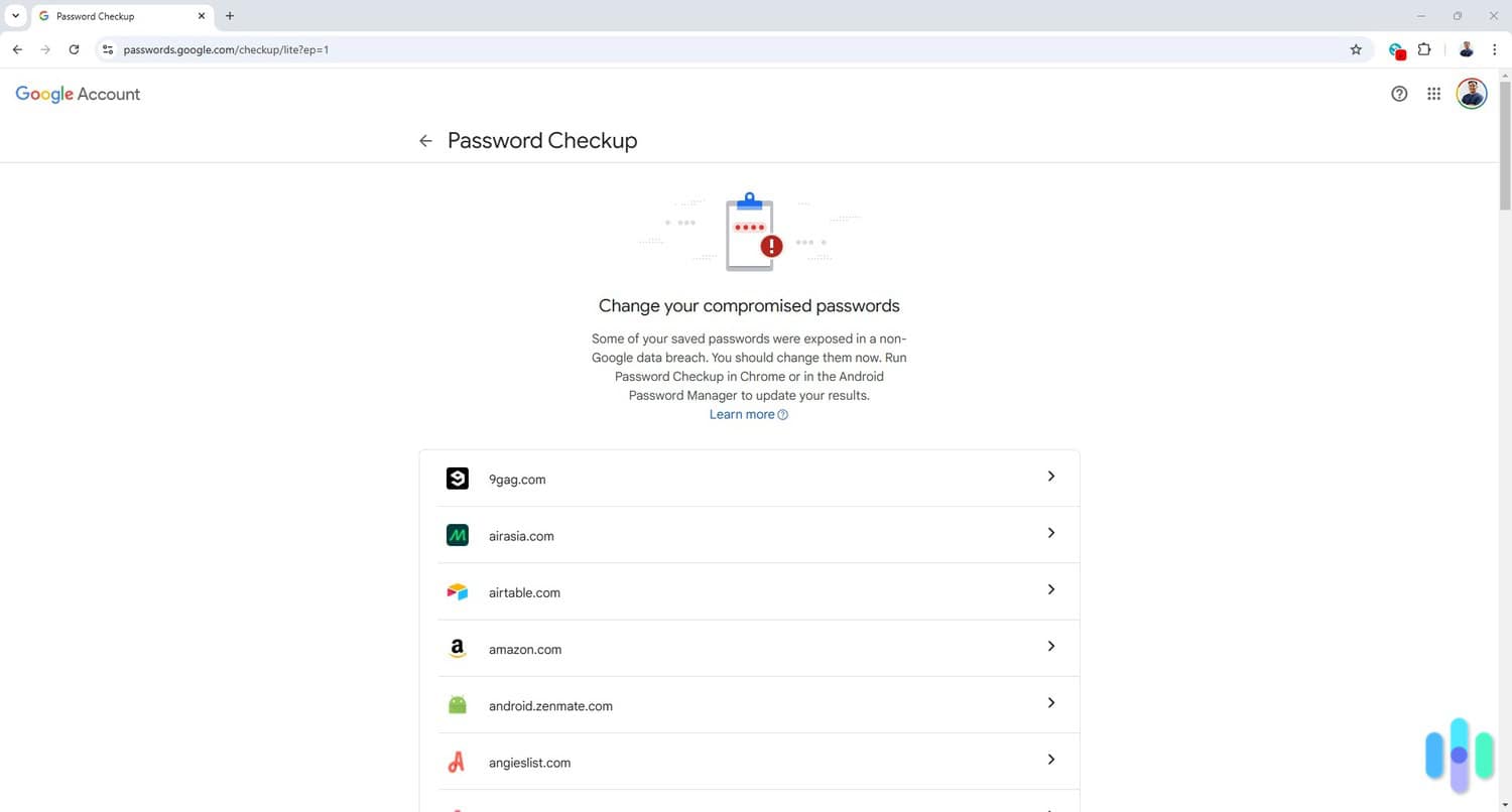 The Google Password Manager can also scan for compromised passwords and credentials. The Google Password Manager can also scan for compromised passwords and credentials.