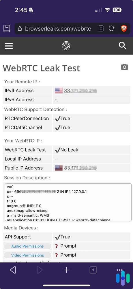 Performing a WebRTC Leak Test on the iPhone Performing a WebRTC Leak Test on the iPhone
