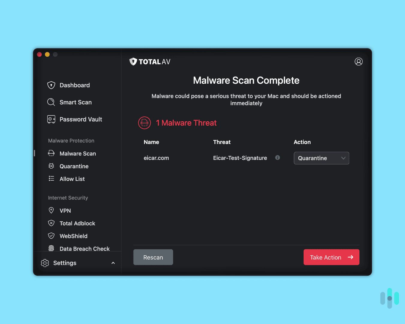 TotalAV snagged the virus before it landed on our desktop. TotalAV snagged the virus before it landed on our desktop.