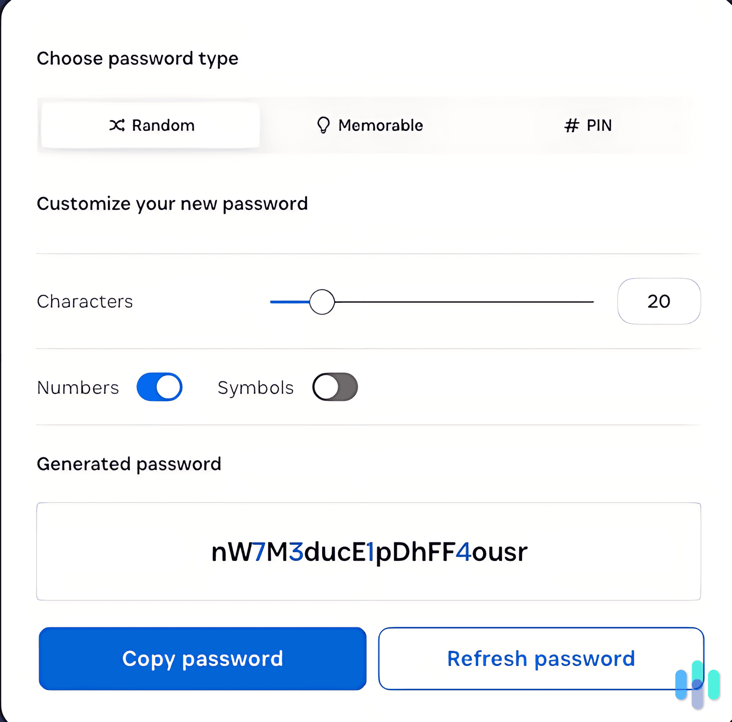 Creating new passwords with 1Password’s password generator. Creating new passwords with 1Password’s password generator.