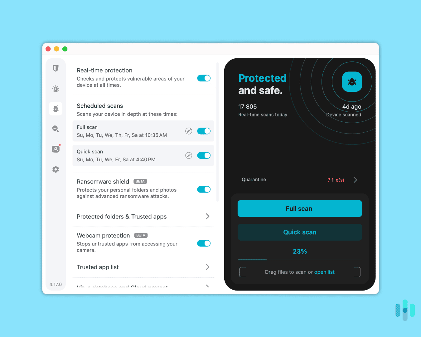 Surfshark Antivirus protecting our system in real time. Surfshark Antivirus protecting our system in real time.