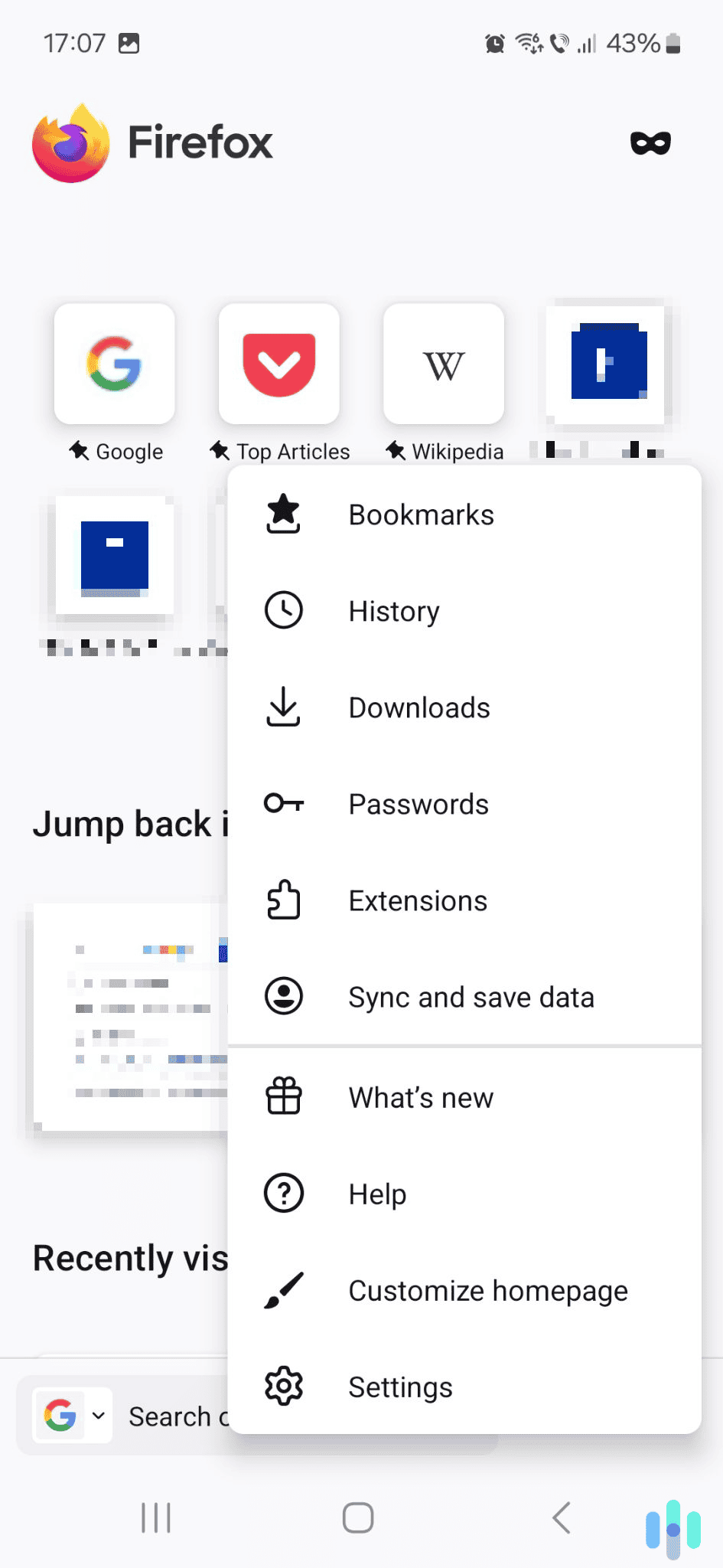 Access Firefox’s history settings.