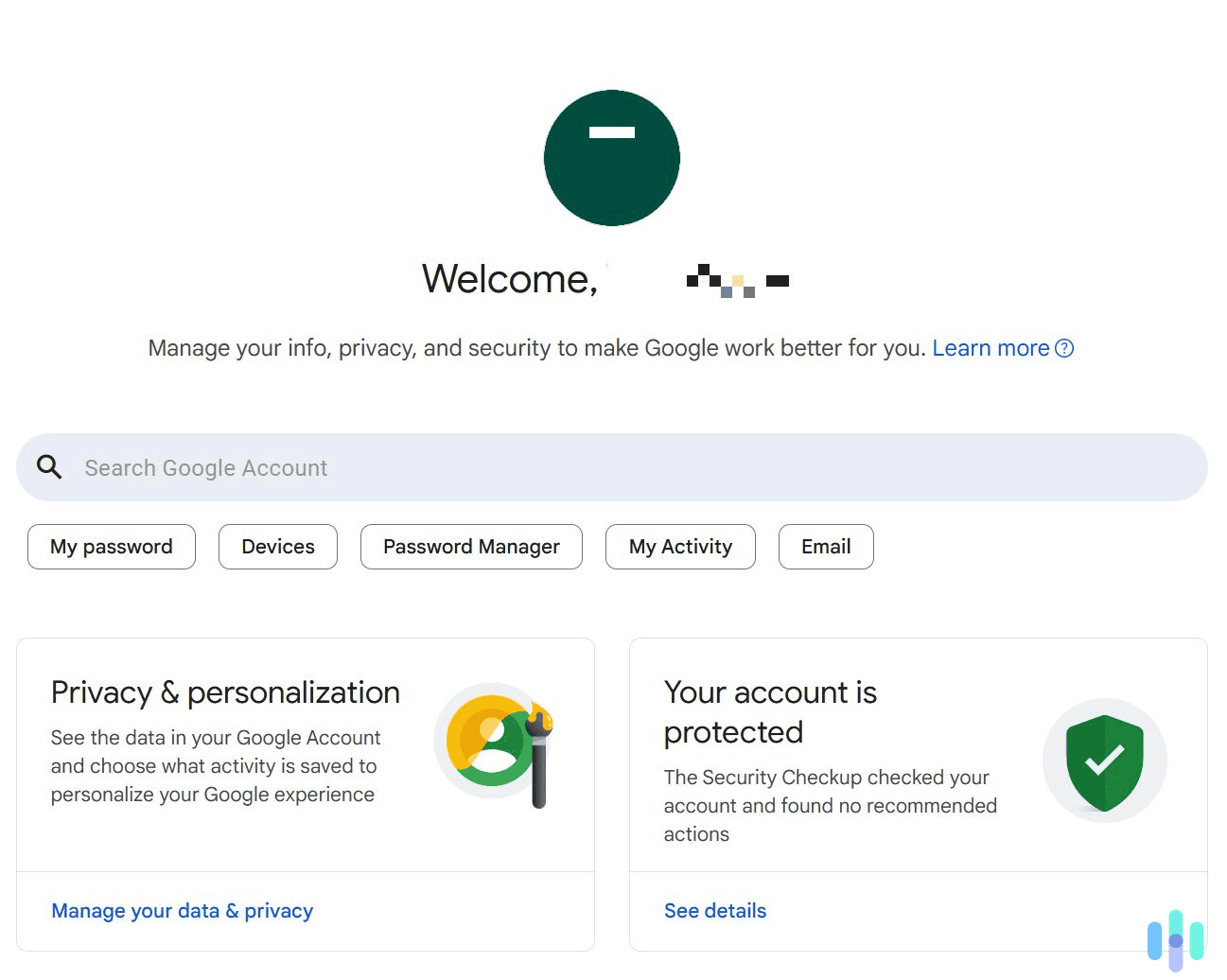 Access the My Activity option, which is located near the top.