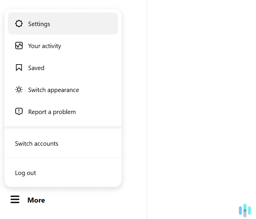 Access the settings menu for your Instagram account.
