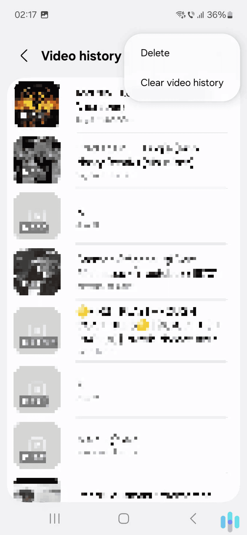 Access the video history page to remove all your watched videos.