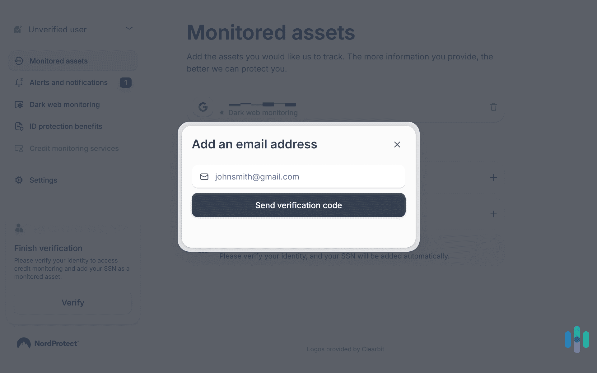 Our NordProtect subscription came with monitoring for up to five email addresses and five phone numbers. Our NordProtect subscription came with monitoring for up to five email addresses and five phone numbers.