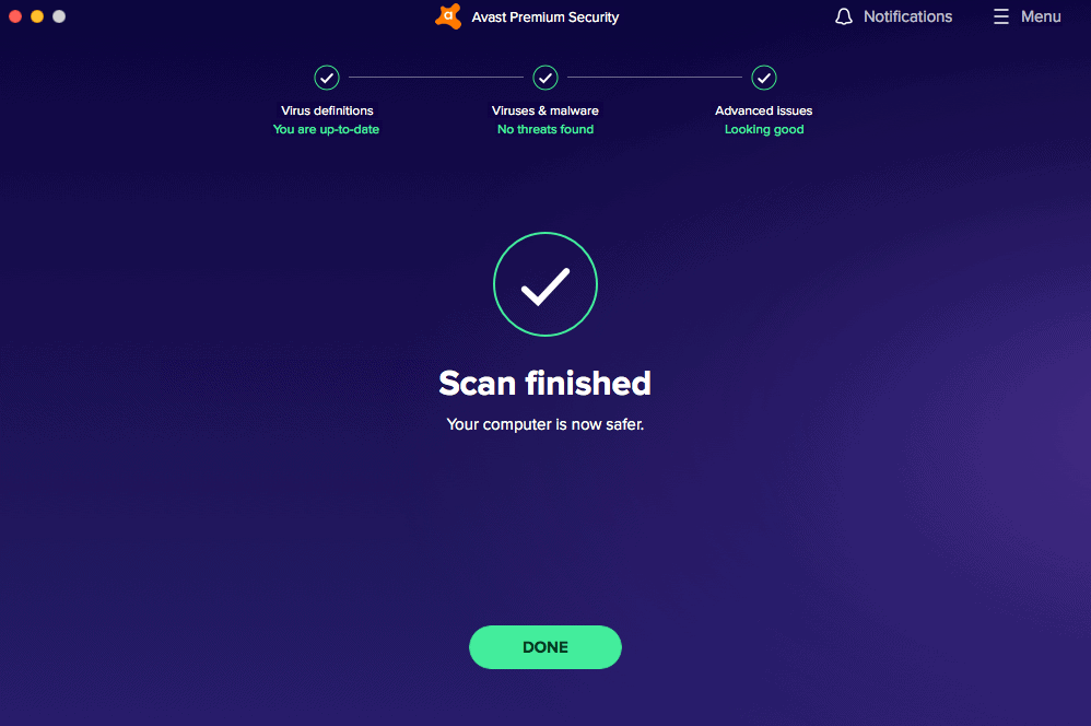 Avast Antivirus - Scan Finished Avast Antivirus - Scan Finished