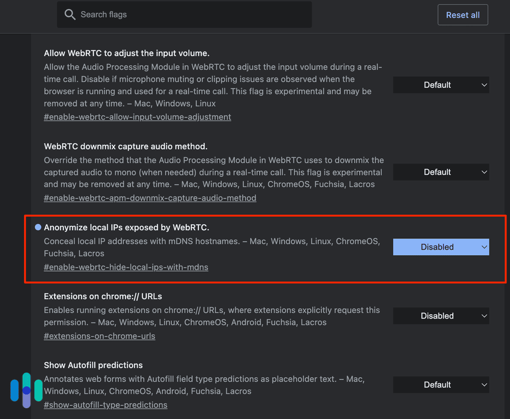 Chrome WebRTC Settings Chrome WebRTC Settings