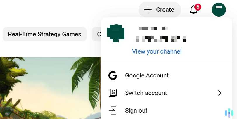 Click the link under your profile name to access your YouTube channel page. Click the link under your profile name to access your YouTube channel page.