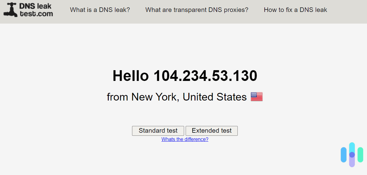 Example of a DNS leak Example of a DNS leak