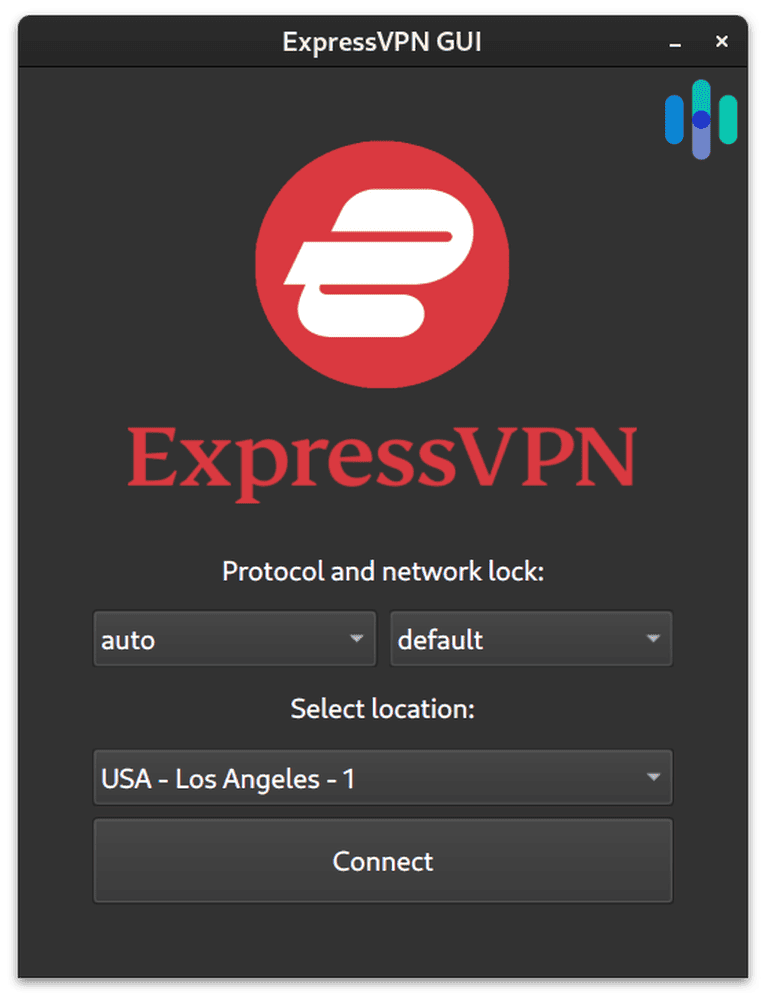 Choosing the connection parameters with ExpressVPN using the Linux GUI app Choosing the connection parameters with ExpressVPN using the Linux GUI app