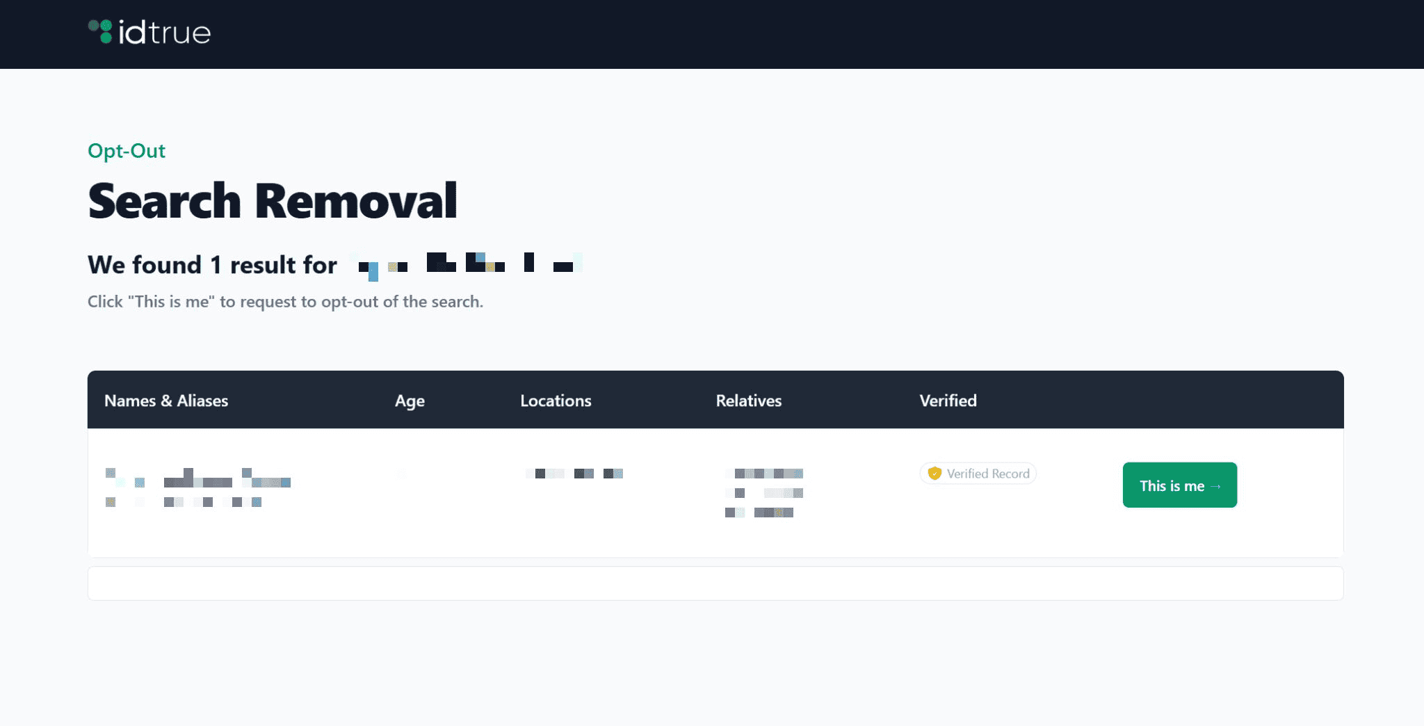 Find the report that matches your personal information and select it via the green button. Find the report matching your personal information and select it via the green button.