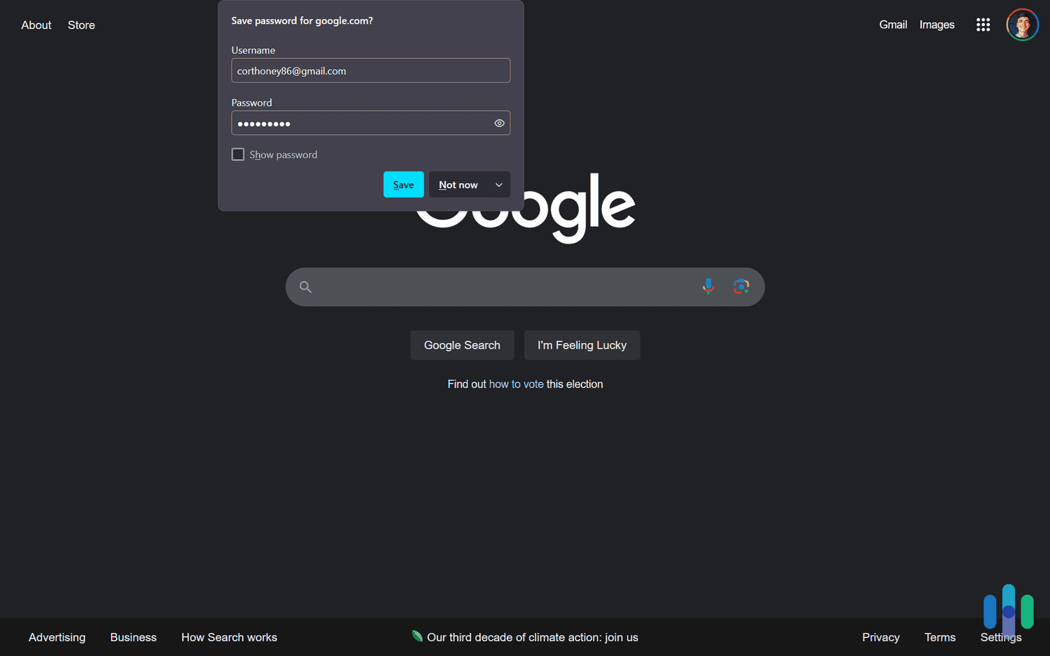 We saved our Google password with Firefox’s built-in password manager. We saved our Google password with Firefox’s built-in password manager.