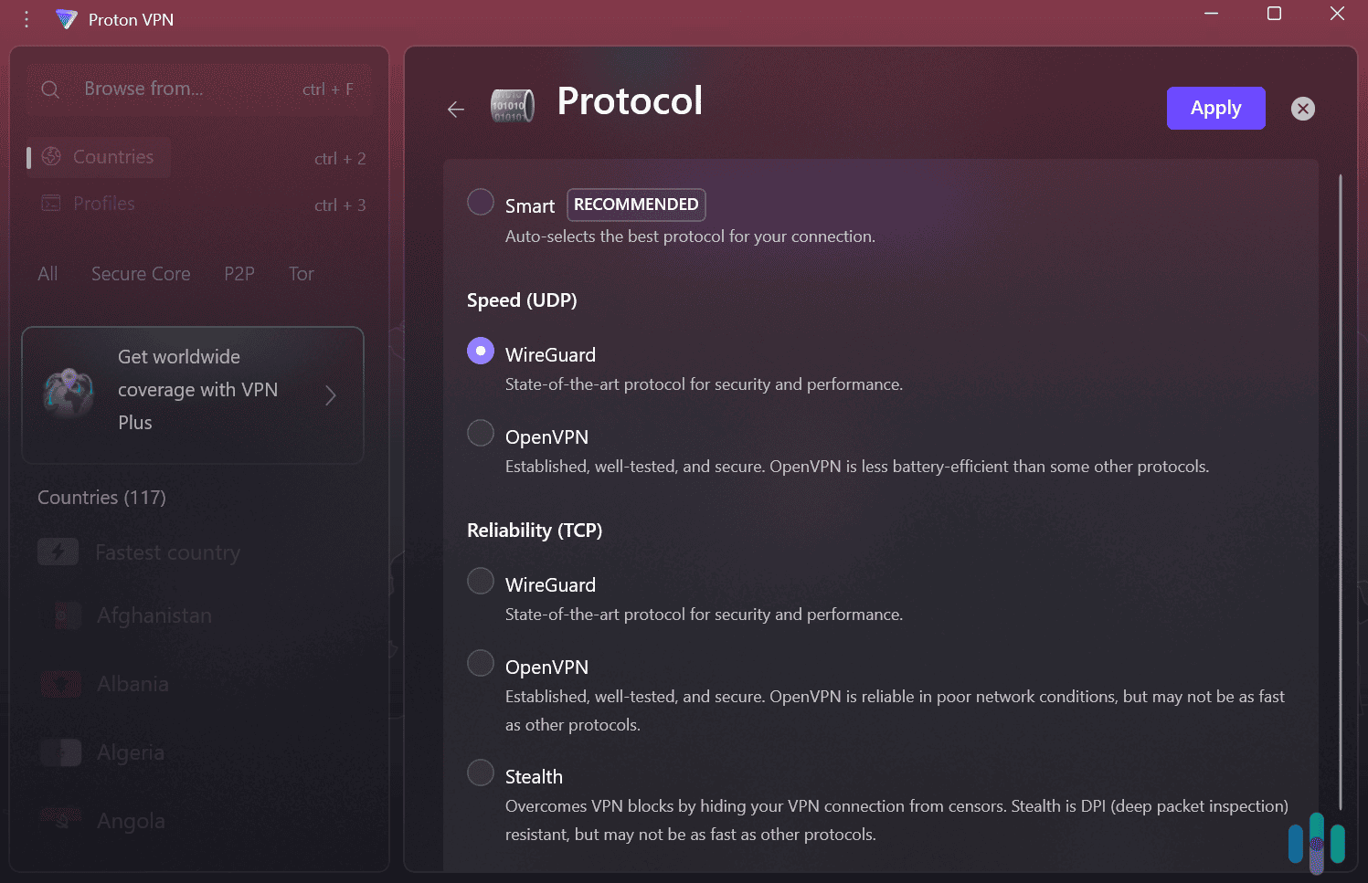 Free users enjoy very fast speeds since they can use the WireGuard protocol. Free users enjoy very fast speeds since they can use the WireGuard protocol.