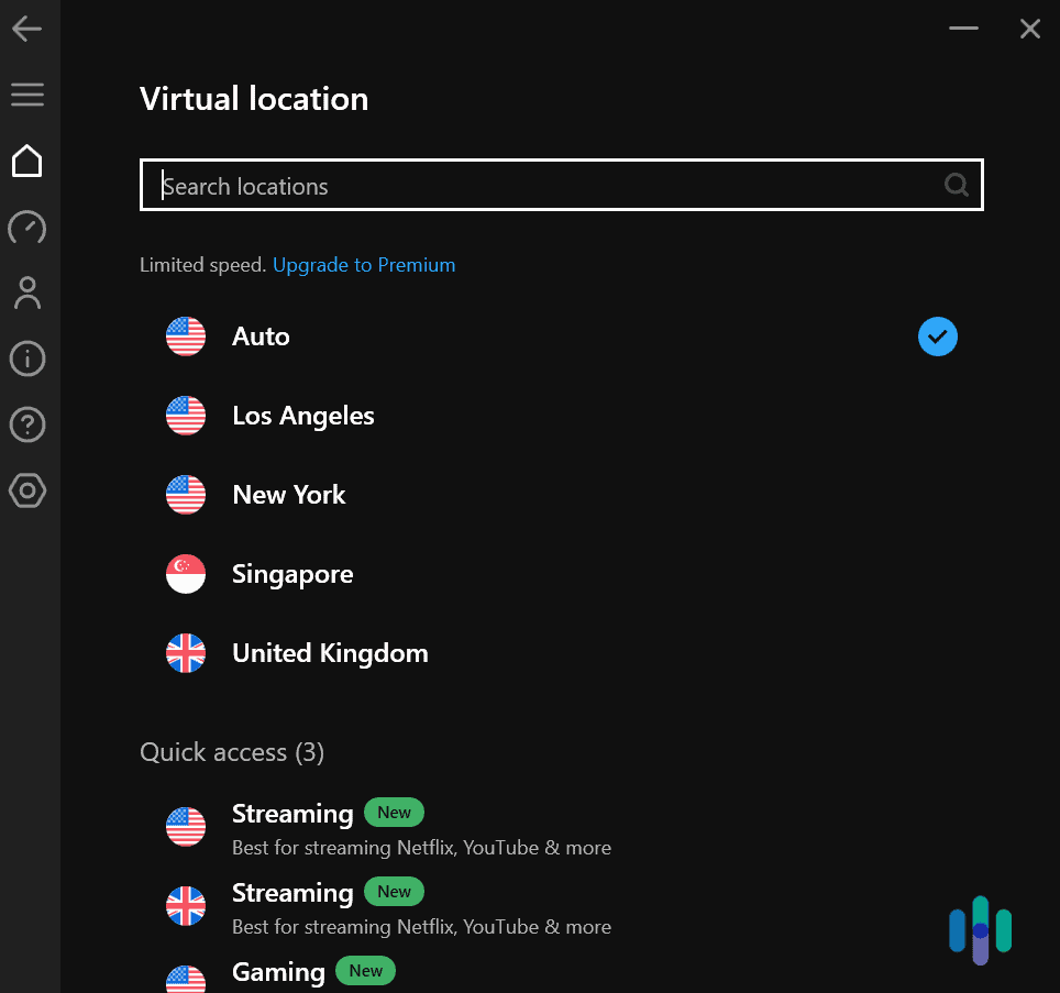 Free users only get access to server locations in three countries. Free users only get access to server locations in three countries.