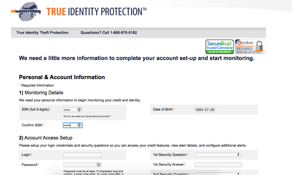 ID Watchdog Account Sign-up ID Watchdog Account Sign-up