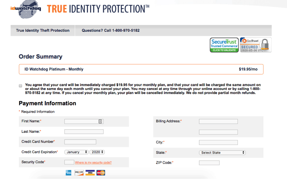 ID Watchdog Order Summary ID Watchdog Order Summary