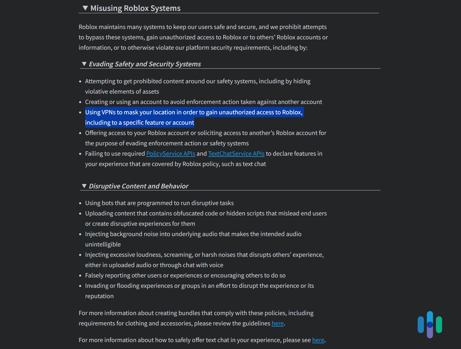 It’s not against Roblox’s guidelines to use a VPN like a regular gamer. It's not against Roblox's guidelines to use a VPN like a regular gamer.