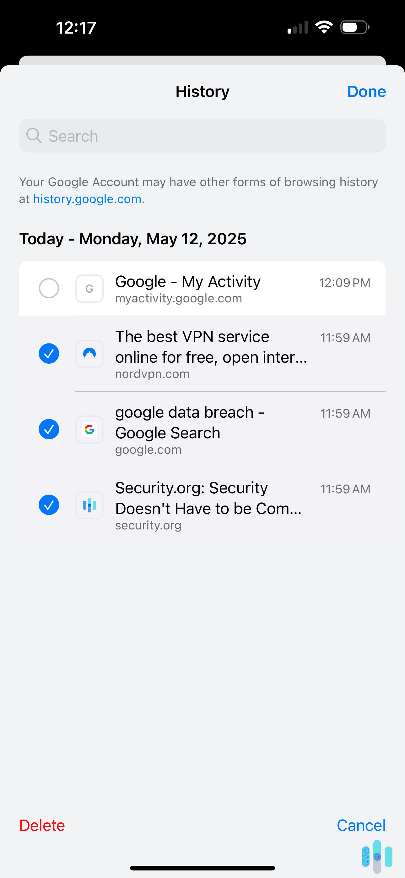 You can manually remove websites from Google's search history like we did above. 