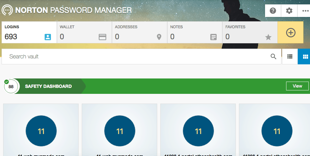 Norton Vault with Passwords Imported Norton Vault with Passwords Imported