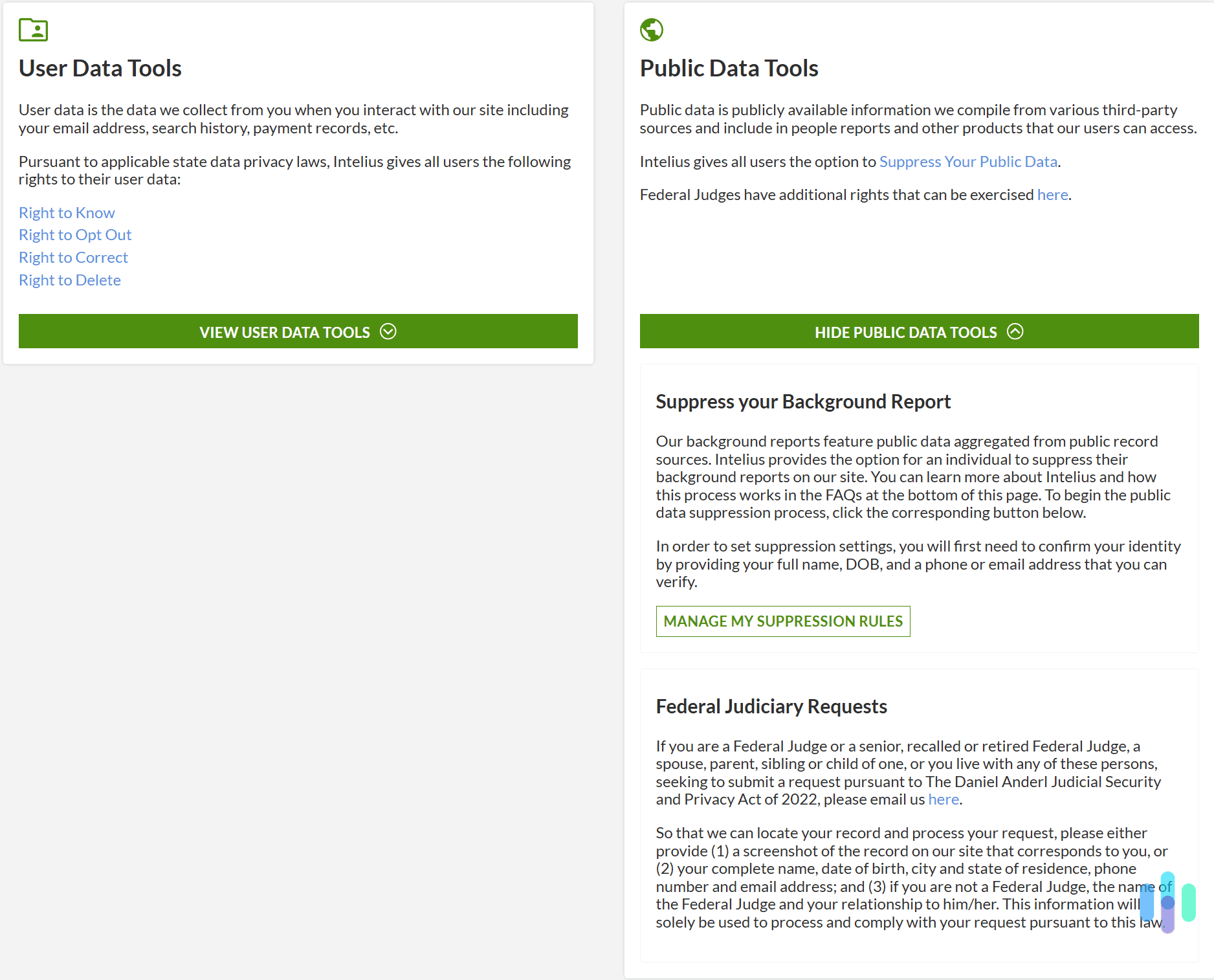 Now, pick the option that lets you manage your public data suppression rules. 
