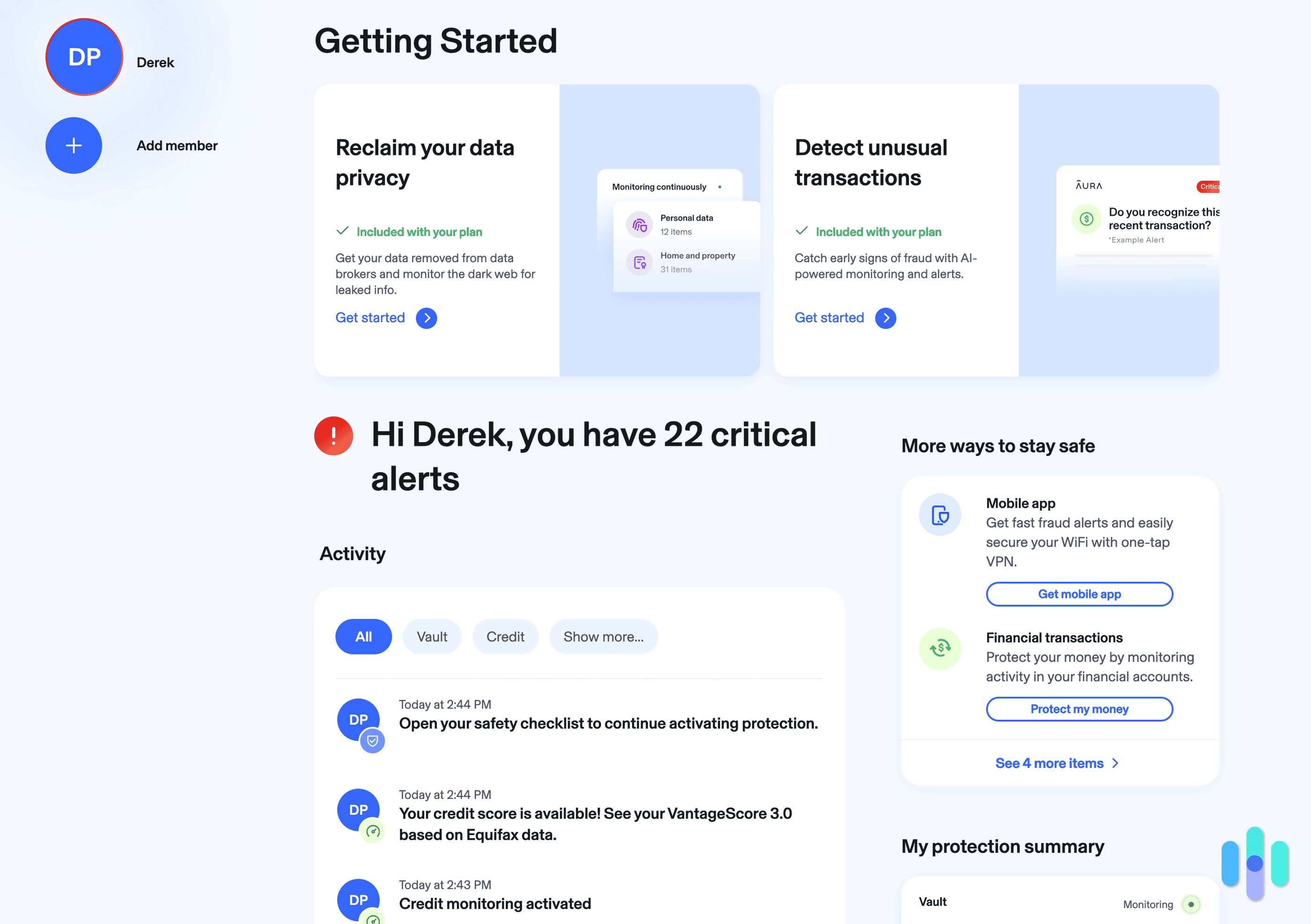 Our identity theft expert had 22 alerts to check after signing up for Aura’s service. Our identity theft expert had 22 alerts to check after signing up for Aura’s service.
