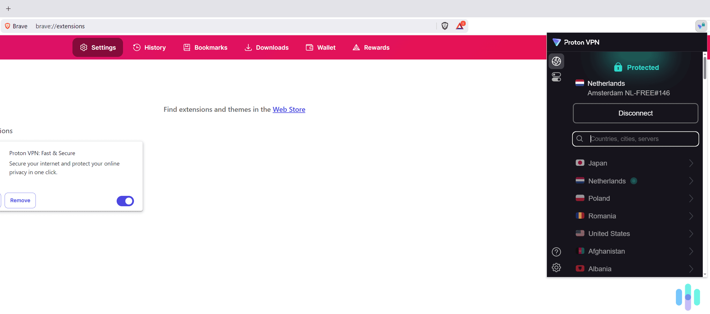 Proton VPN offers free access to a really user-friendly Brave extension. Proton VPN offers free access to a really user-friendly Brave extension.