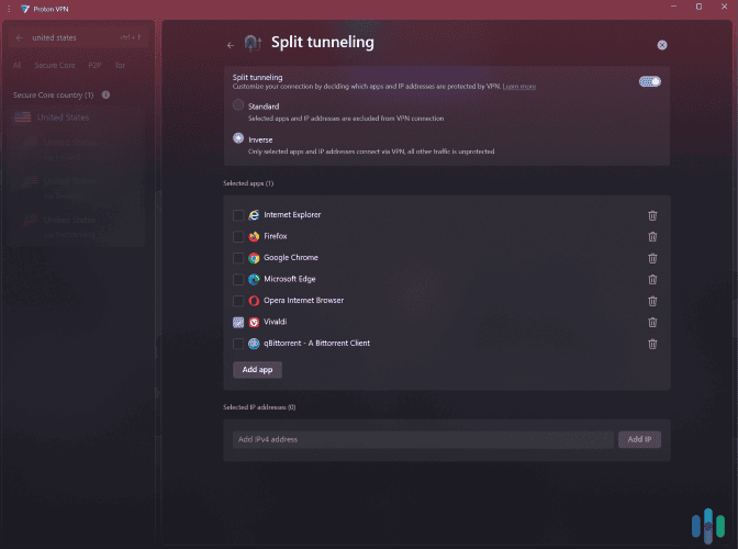 Proton VPN supports split-tunneling, which can be used to increase streaming speeds. Proton VPN supports split-tunneling, which can be used to increase streaming speeds.