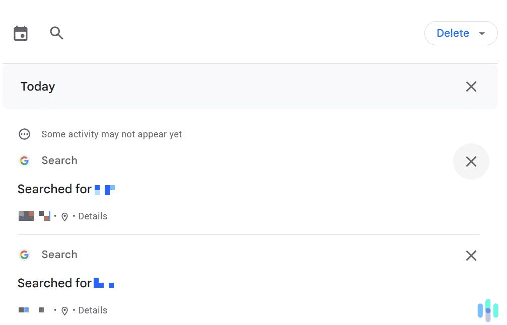 Simply hit the X to the right of the search entry that you want to remove.