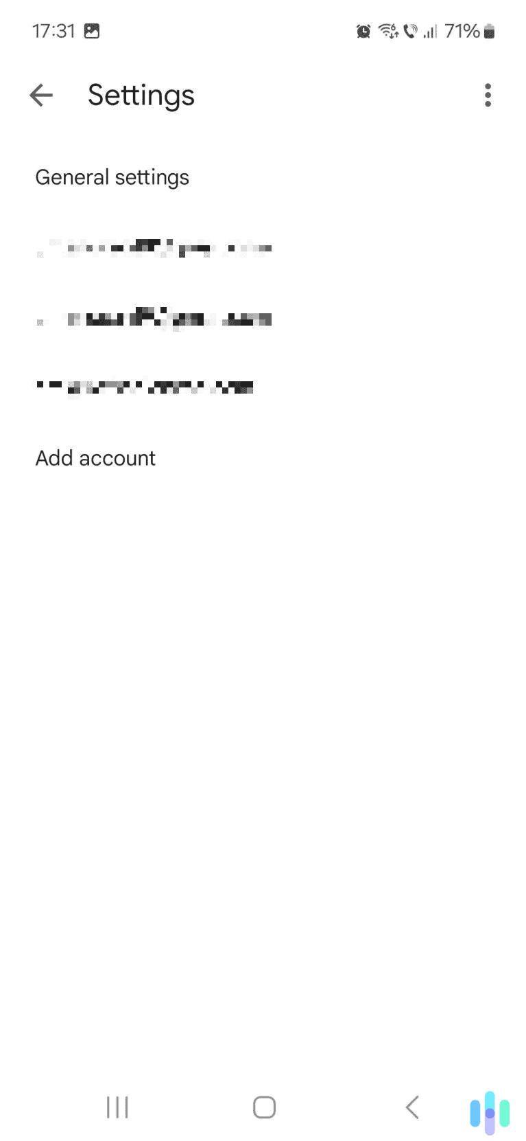 Tap the general settings option.