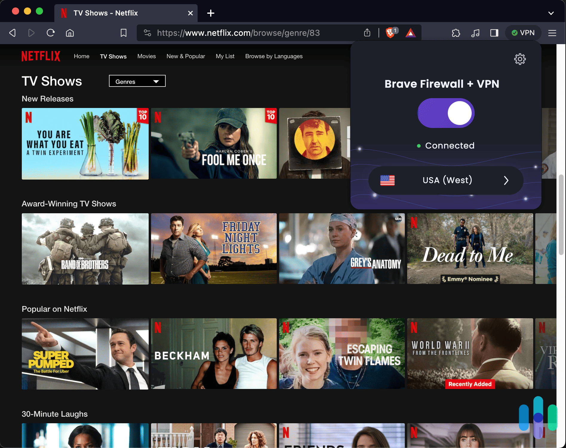 Testing Brave’s very limited built-in VPN extension with Netflix Testing Brave’s very limited built-in VPN extension with Netflix