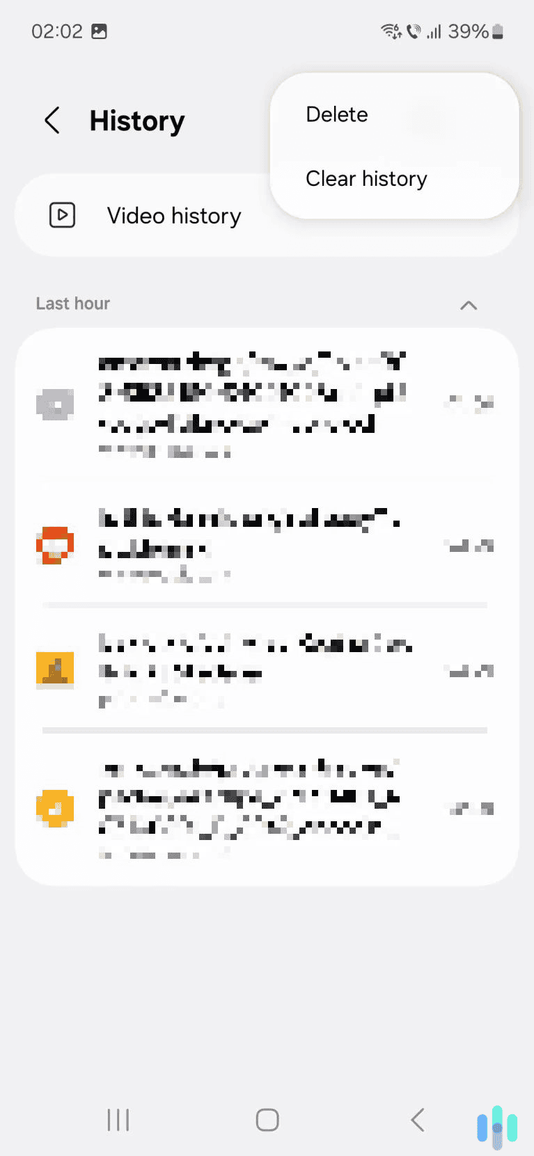 The option to clear your history will instantly remove all entries.