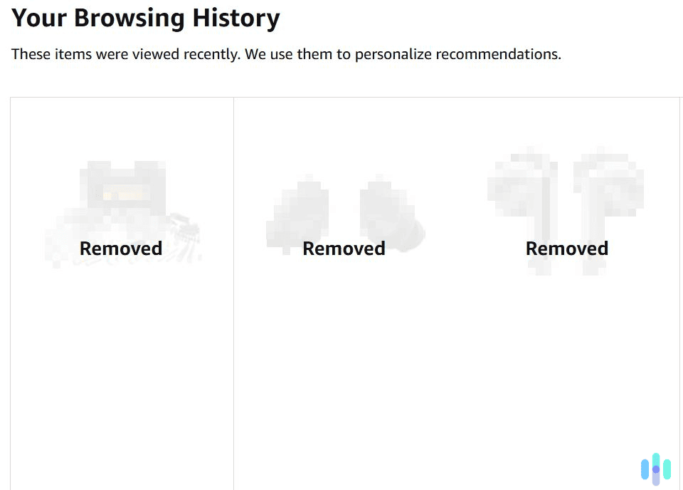 This is how a removed search history entry will look like.