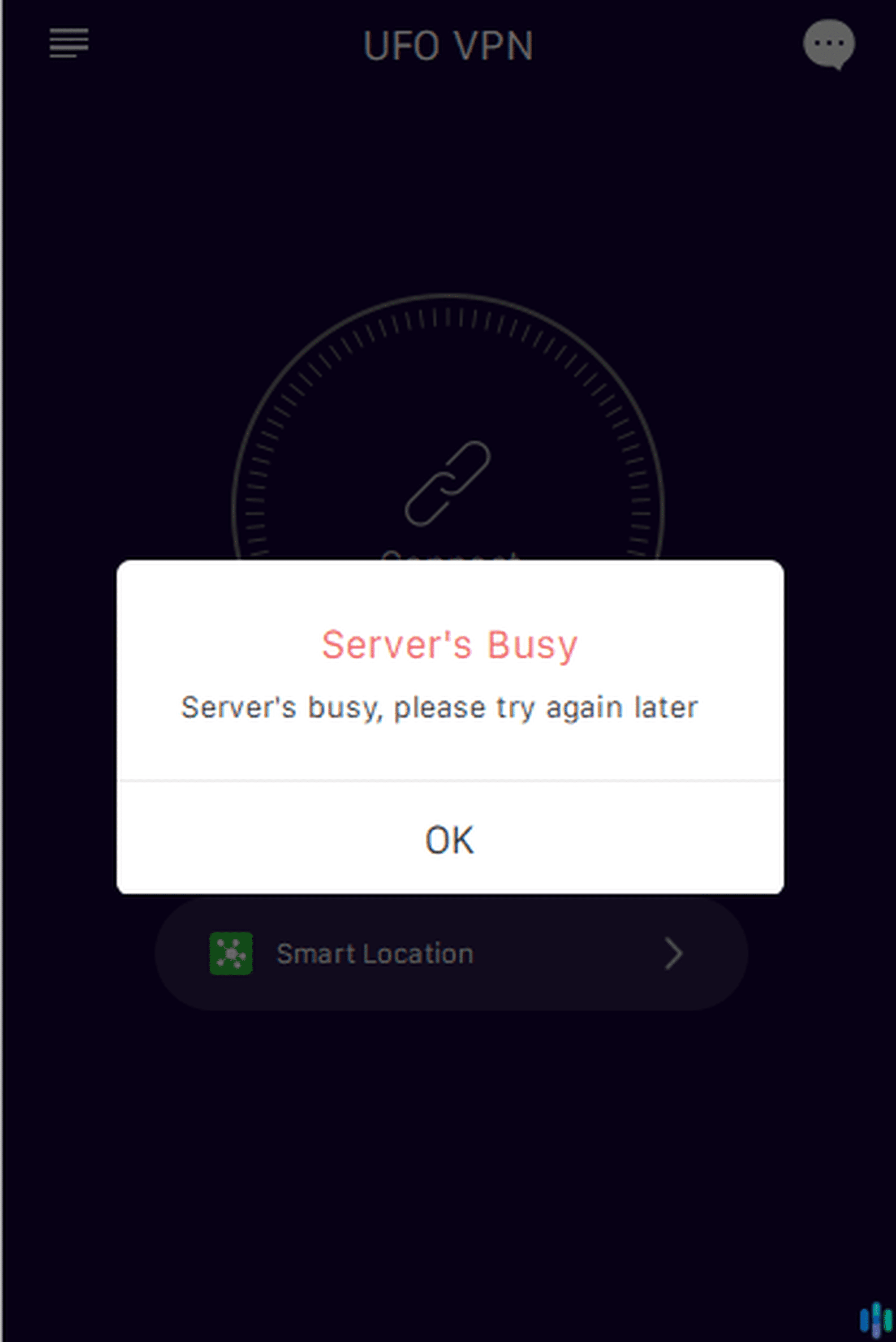 UFO VPN Server’s busy UFO VPN Server's busy