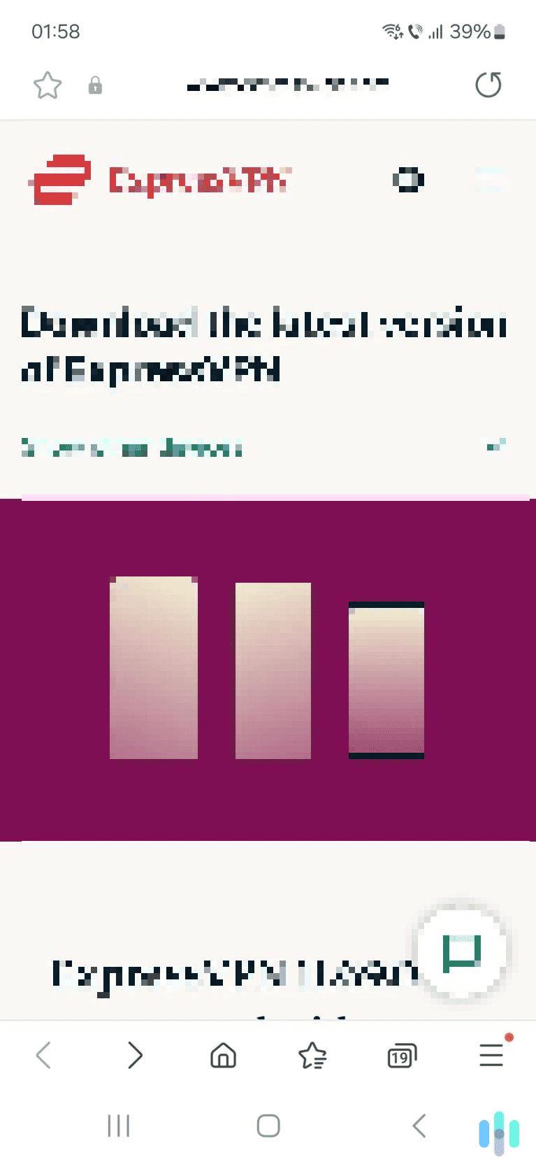 Use the three-line icon to open the main Samsung Internet menu.