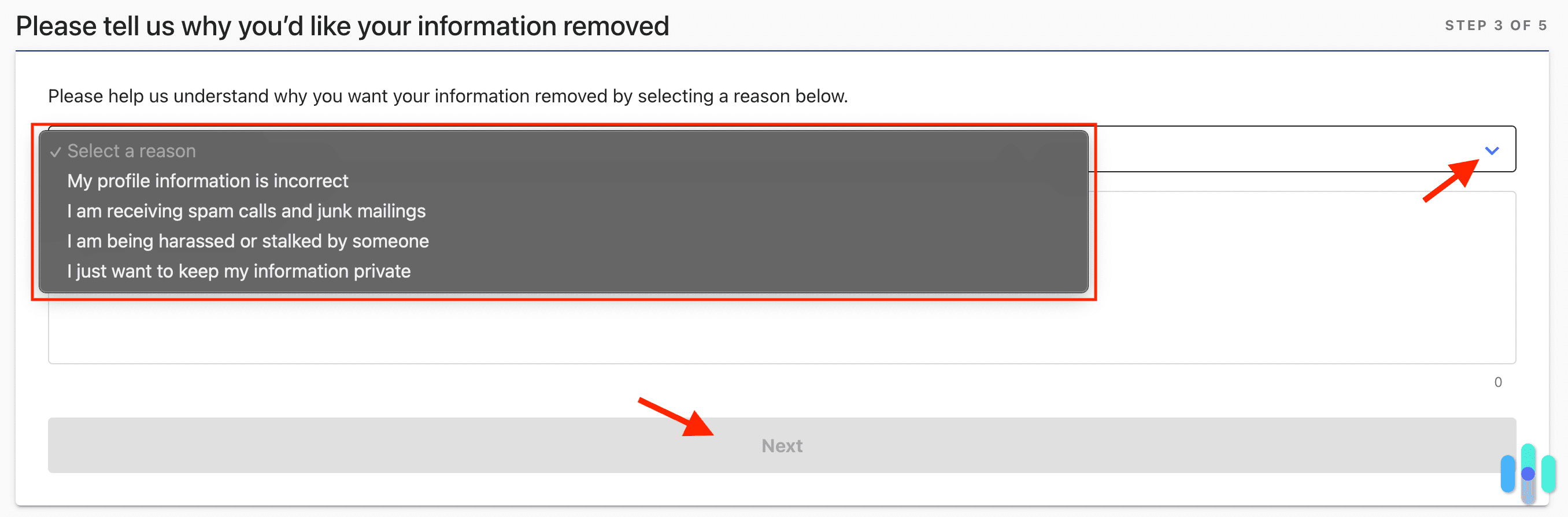 Whitepages opt out select reason Whitepages opt out select reason