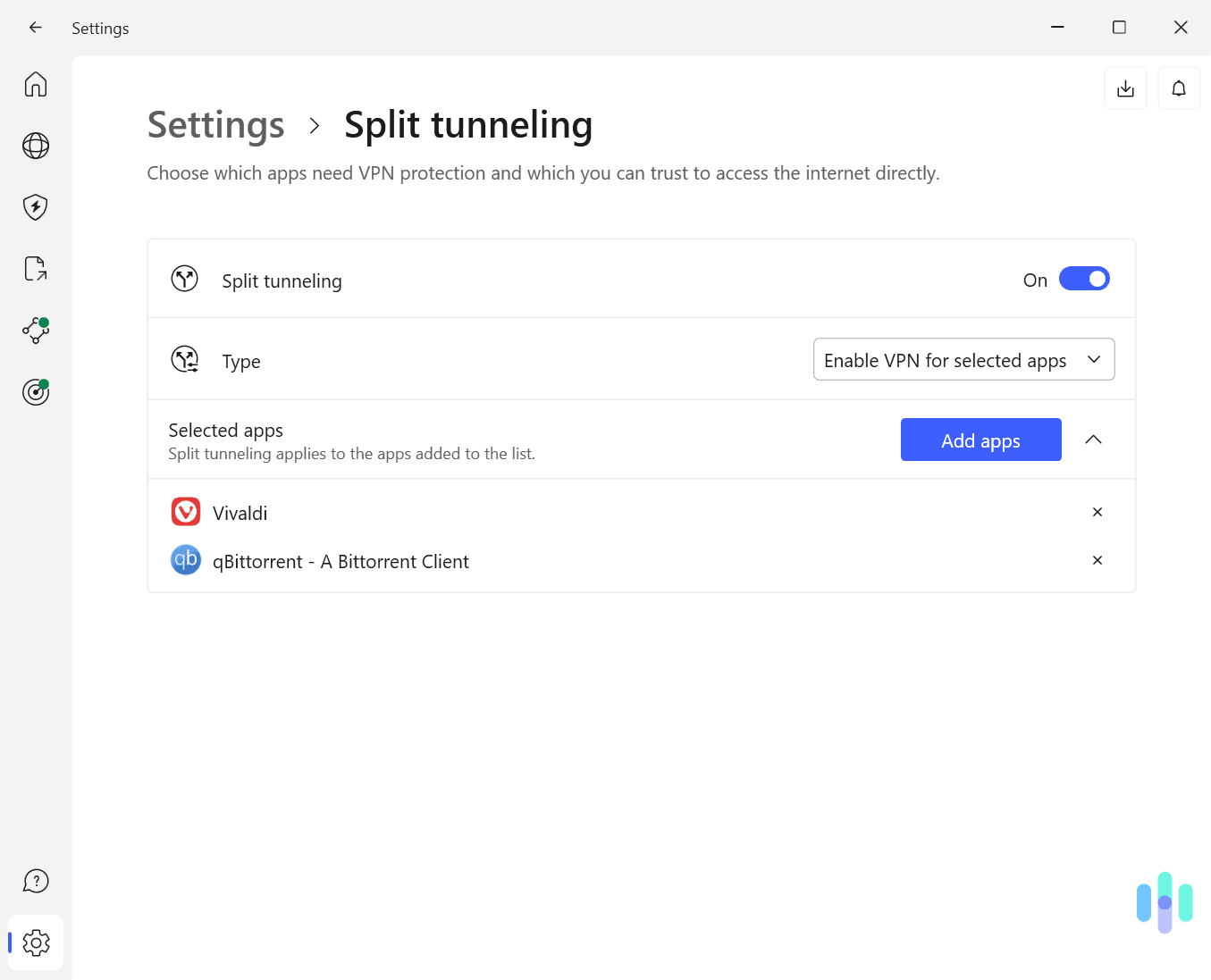 You can use split-tunneling to boost VPN speeds by only encrypting traffic that you want to secure. You can use split tunneling to boost VPN speeds by only encrypting traffic that you want to secure.